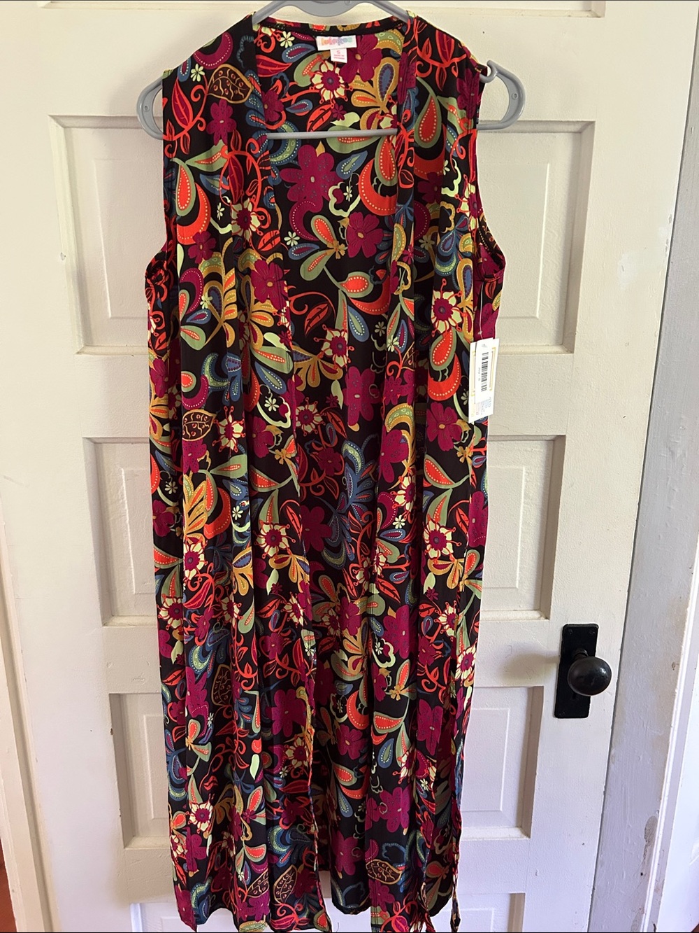 Sleeveless Floral Paisley Midi Wrap Layer in Burgundy - LulaRoe